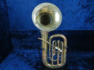 Martin? 3 Valve Baritone Horn Ser 211939 With Removable Bell Good Vintage Horn