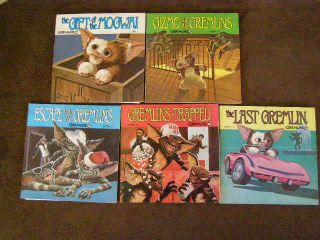 Vintage Set Of 5 Gremlins Books & Records Hard To Find Set 1984 Stories 1 - 5