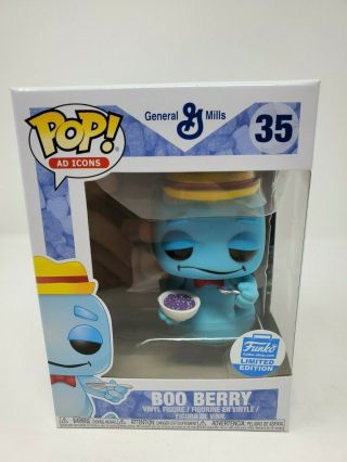 Funko Pop Icons Boo Berry 35 Shop Exclusive Blue Cereal Nycc W/ Protector