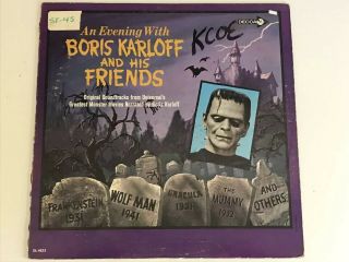 Rare Lp An Evening With Boris Karloff & His Monsters Halloween 1967
