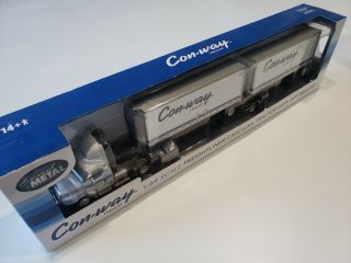 Con - Way Freight 1:64 Scale Diecast Freightliner Cascadia Cab,  Pups And Dollie