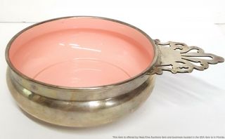 Scarce Reed Barton Vintage Sterling Silver Pink Enamel Baby Girl Porringer Bowl