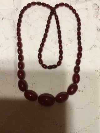 Antique Cherry Amber Graduated Bead Necklace - 62 Grams 3