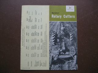 Vintage 1964 John Deere Tractor Rotary Cutters Sales Brochure