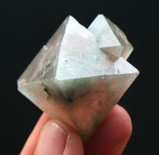 57.  6g Natural UNIQUE PINK Octahedron Fluorite Crystal /China ' s Inner Mongolia 2
