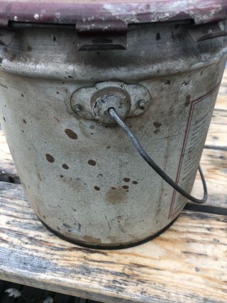 Antique Mobil Oil Gargoyle 25lb C Gear Oil 140 - 160 Tin Oil Can/Bucket GAS OIL 3