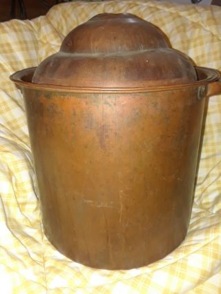 Antique Copper Moonshine Whiskey Still Pot - Boiler - Vintage And Rare