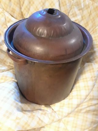 Antique Copper Moonshine Whiskey Still Pot - Boiler - Vintage and Rare 2