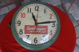 Vintage Telechron Drink Dr.  Pepper Good For Life Round Wall Clock