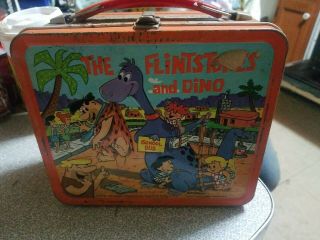 Vintage First Year 1962 The Flintstones Dino Barney & Fred Tv Show Lunchbox