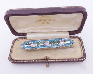 Silver/silver Gilt Micro Mosaic Bird Brooch,  Boxed Mid Victorian