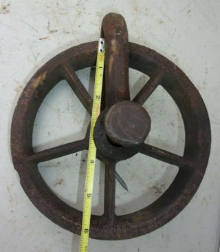 Antique Primitive Cast Iron 6 " Wheel Barn Farm Hay Pulley Industrial Steampunk
