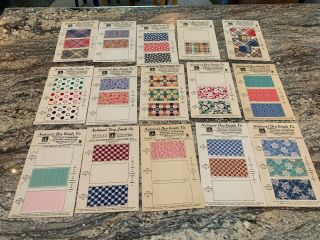 Rare Set Of 16 Fabric Sample Cards From The National Goods Company York