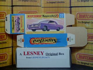 Matchbox Lesney Superfast Pontiac Gran Prix MB22A Type G2 EMPTY BOX 3