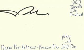 Megan Fox Actress Signed 3x5 Index Card With Jsa