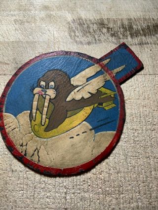 Wwii/ww2 - Us Army Air Force Leather Patch - Unknown Bomber Squadron - Usaaf