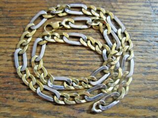 Heavy 10k Italy Vintage 18 Gr Grams White & Yellow Gold 26 " Chain Scrap Or Not