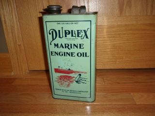 Duplex Marine Engine Oil Outboard Metal 1 Gallon Can,  Quaker State Oil