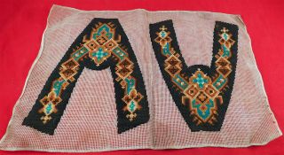 Victorian Antique Berlin Wool Work Needlepoint Canvas Slipper Design Shoe Fabric