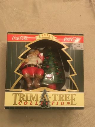 Coca Cola Trim A Tree Ornament Santa & Christmas Tree " It Will Refresh You Too "