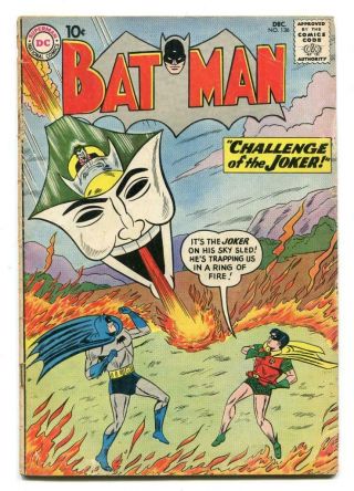 Batman 136 - Classic Joker Cover And Story By Sheldon Moldoff - Bat - Mite - 1960