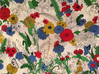 Vintage Bates Mod Retro Floral Butterflies Twin Bedspread Blanket 60’s 70’s