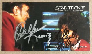 Nichelle Nichols Walter Koenig Signed Sports Card Star Trek Vi Tos Uhura Chekov