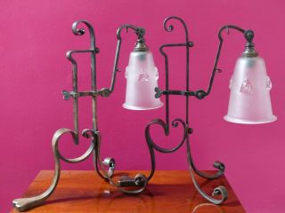 Early Bronze Arts & Crafts Table Lamps.  Light,  Antique.