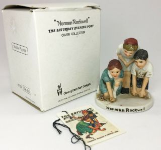 Vtg Norman Rockwell Saturday Evening Marble Players Figurine 1979 Dave Grossman