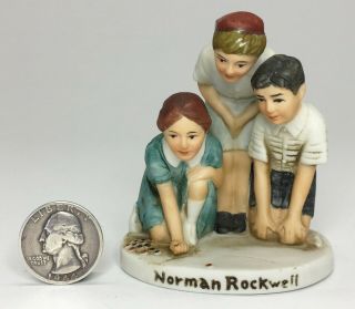 Vtg Norman Rockwell Saturday Evening Marble Players Figurine 1979 Dave Grossman 2