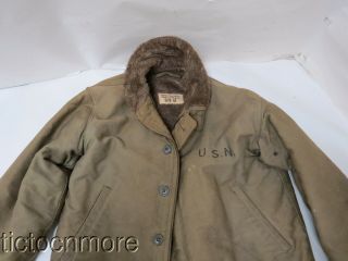 Wwii Us Navy Usn N1 Deck Jacket Navy Department Contract Nxsx66639 Size 40