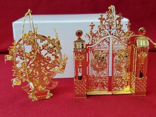 Two 1999 Danbury Annual Christmas Ornament 23kt Gold Plate.  Two Ornaments