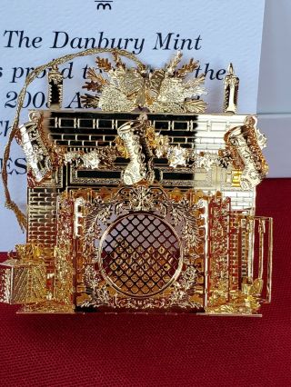 2005 Danbury Annual Christmas Ornament 23kt Gold Plate With Certificate Box