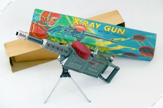 Nomura Masudaya Daiya Horikawa X Ray Raygun Tin Robot Japan Vintage Space Toy