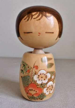 16cm (6.  3 ") Japanese Sosaku Kokeshi Doll " Ume - No Sachi " : Signed Izumi