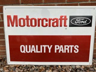 Ford Motorcraft Quality Parts Vintage Sign Stamped Metal Ford Mustang