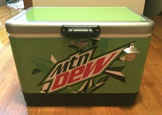 Rare Nob Mountain Dew 54qt Coleman Steel Cooler Promotion Limited Edition Read