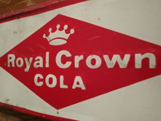 Vintage 1950s Rc Royal Crown Embossed Tin Sign Soda Pop Grocery Store Old Cafe