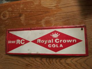 Vintage 1950s RC Royal Crown Embossed Tin Sign Soda Pop Grocery Store Old Cafe 2