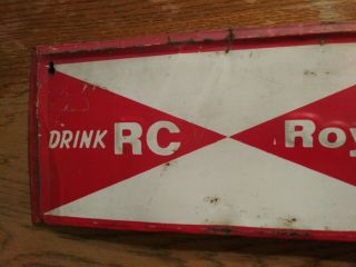 Vintage 1950s RC Royal Crown Embossed Tin Sign Soda Pop Grocery Store Old Cafe 3