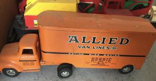 Vintage Pressed Steel Tonka Allied Van Lines Truck And Trailer 1960s