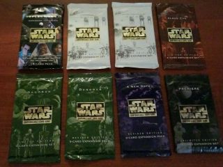 Star Wars Ccg 8 Booster Packs Hoth X2,  Dagobahx2,  Reflections 2,  Anh,  Cloud City