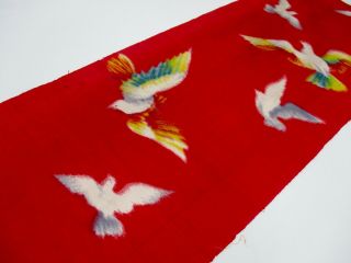 Japanese Silk Antique Fabric / Meisen / Dove / Pigeon / 93 X 35cm / Vintage /149