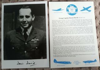 WWII RAF Battle of Britain Hurricane fighter ace Dennis David DSO DFC signed 2