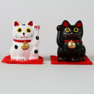 Japanese Handmade Dolls / Fortune Cats,  " Maneki - Neko " / O4