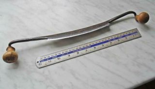 Antique French 7 1/2 " Very Slightly Curved Bladed Drawknife Old Tool