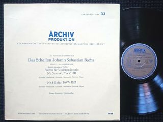 Archiv 14188 Apm Ed1 - J.  S.  Bach Cello Suites Nos.  5 & 6 Pierre Fournier Nm