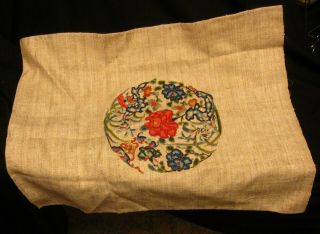 Antique Chinese Silk Embroidery Round Panel Forbidden Stitch Floral 2