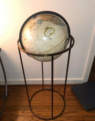 Vintage Replogle 12” World Classic Globe Standing Mid Century Paul Mccobb