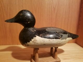 100 Yr Old Mason Glasseye Drake Bluebill Wood Duck Decoy Detroit Mi
